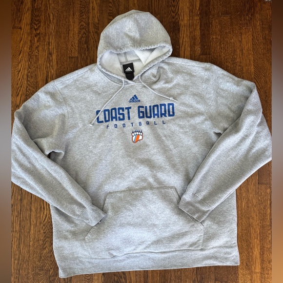 COAST GUARD Adidas Gray Coast Guard Football Sweatshirt - Picture 1 of 8